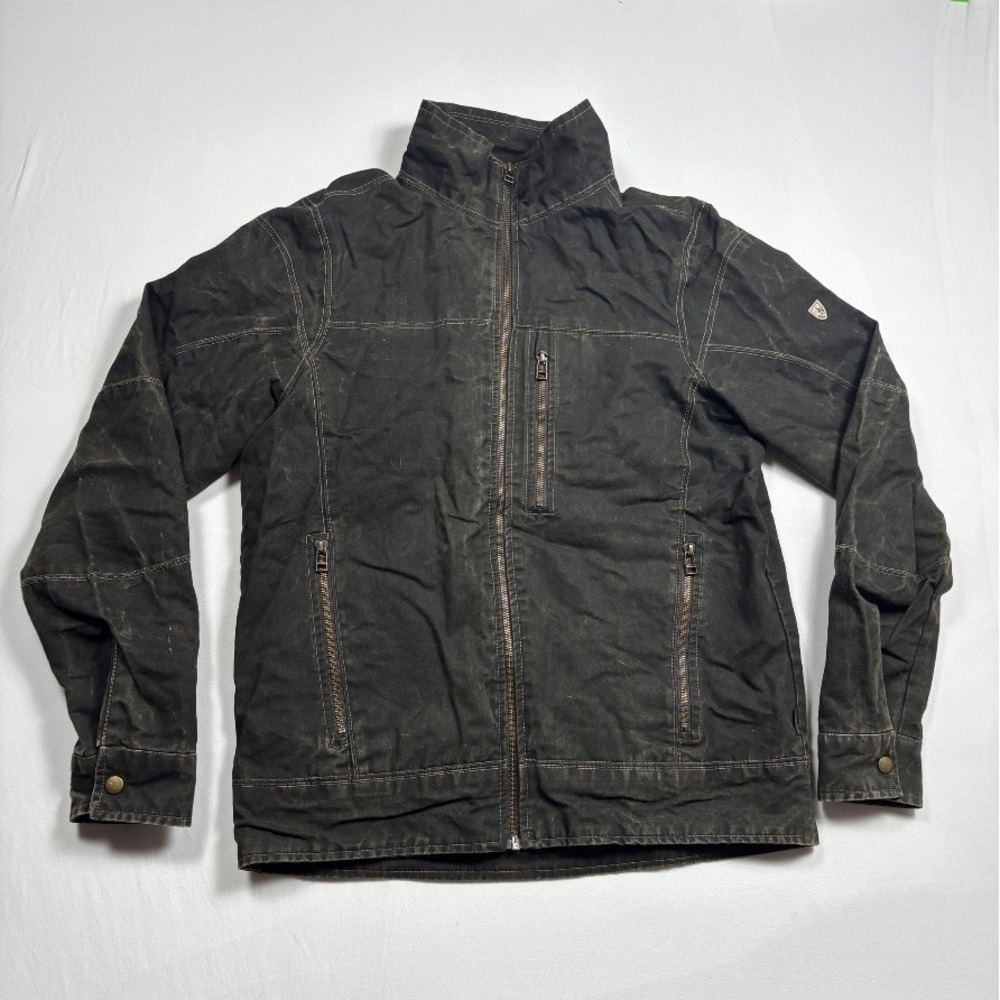 KÜHL Burr Men's Canvas Jacket Full Zip Black Charcoal Field Work Coat Small S